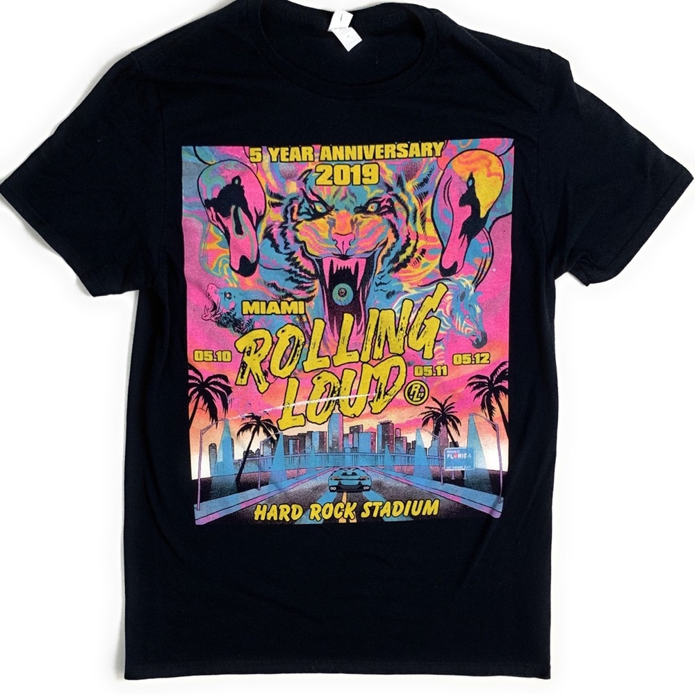 Rolling Loud Miami 2019 Rap Tee Tour Shirt Size L
